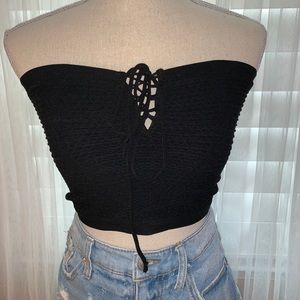 Lace up seamless tube top